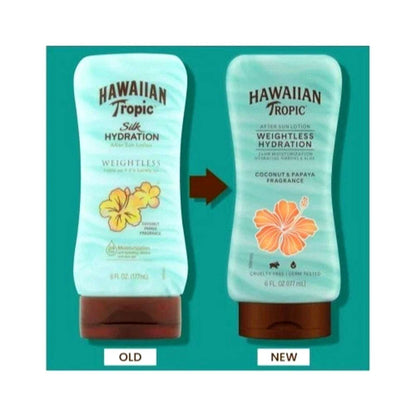 3 Pack Hawaiian Tropic After Sun Lotion Weightless Hydration Coconut Papaya 6oz