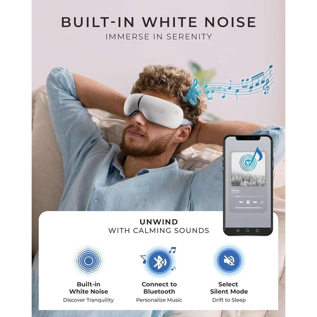 HealTek LuminEYE Massager w Compression, Heat & Bluetooth Music Migraine Relief