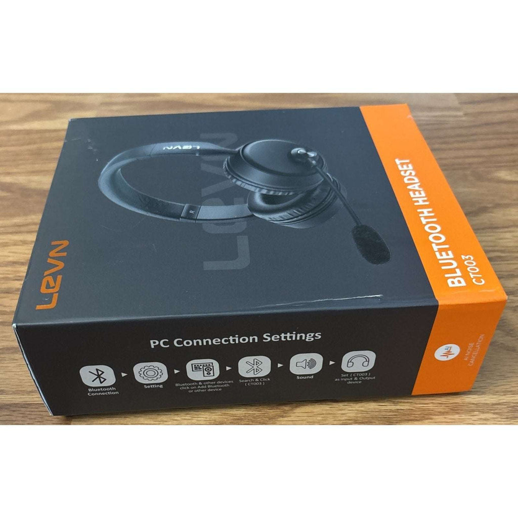LEVN Bluetooth Headset w/ Microphone, Ai Noise Cancelling Dual Connection CT003