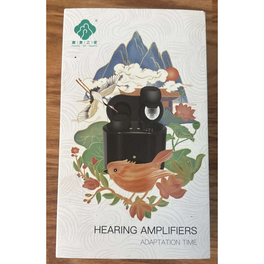 NewSound Mini Rechargeable ITE Hearing Aid, Black, Charging Case for L/R