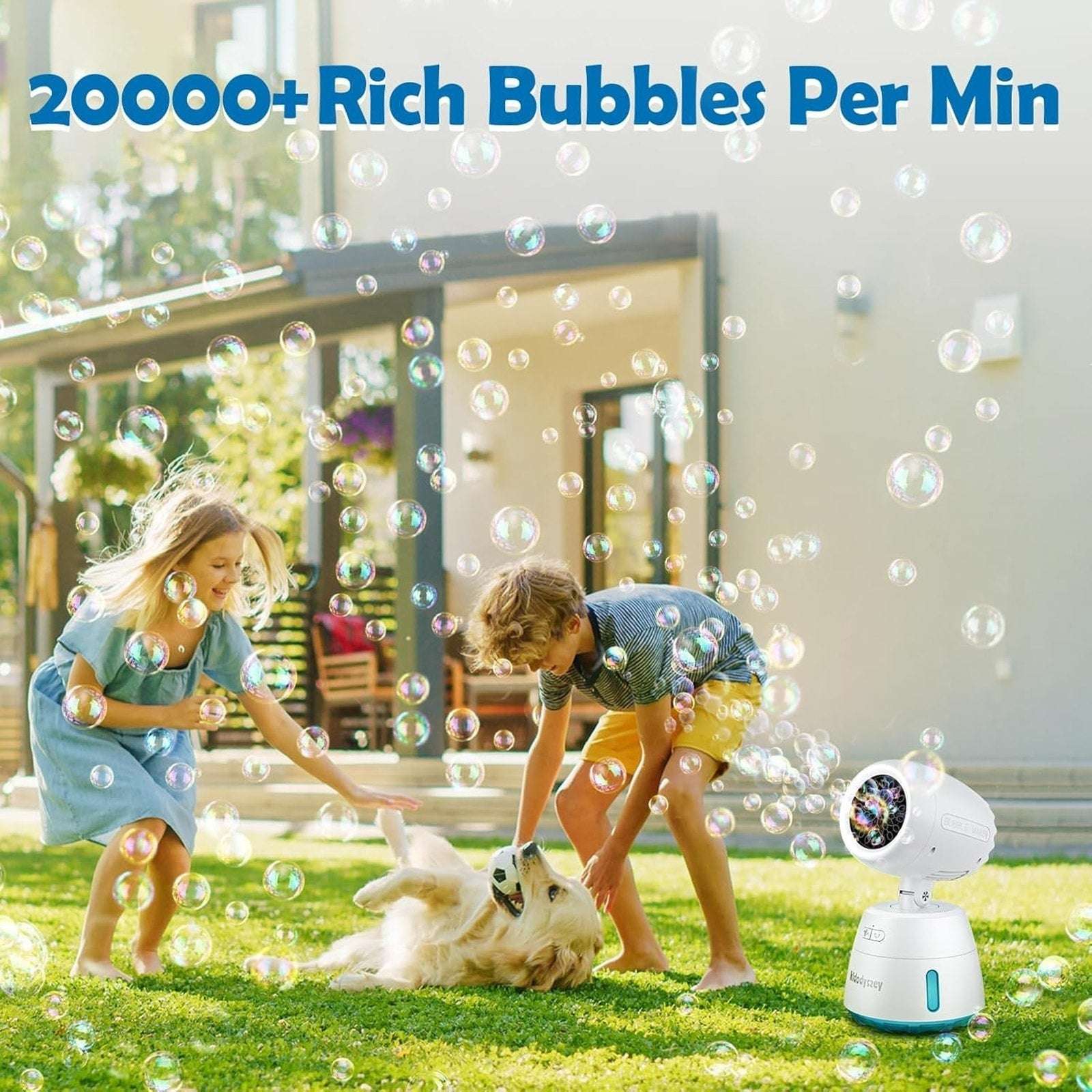 Oscillating Automatic Bubble Machine Blower Maker Wireless Rechargeable Portable