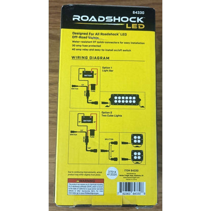 ROADSHOCK OFFROAD LED Light Bar Wiring Harness Kit 40A Relay +80" Splitter 64330