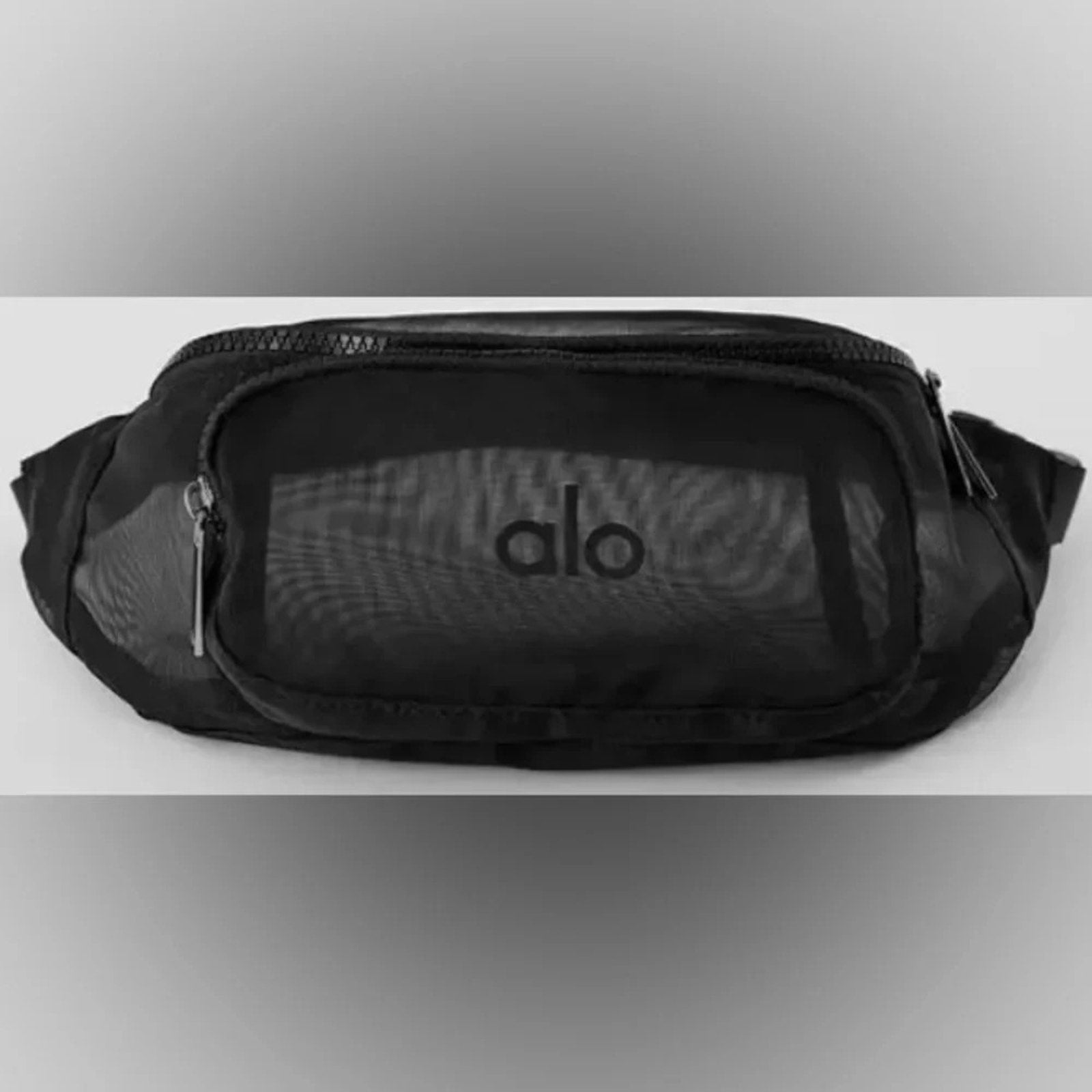Alo Yoga Black Sheer Mesh Fanny Pack Belt Bag Crossbody