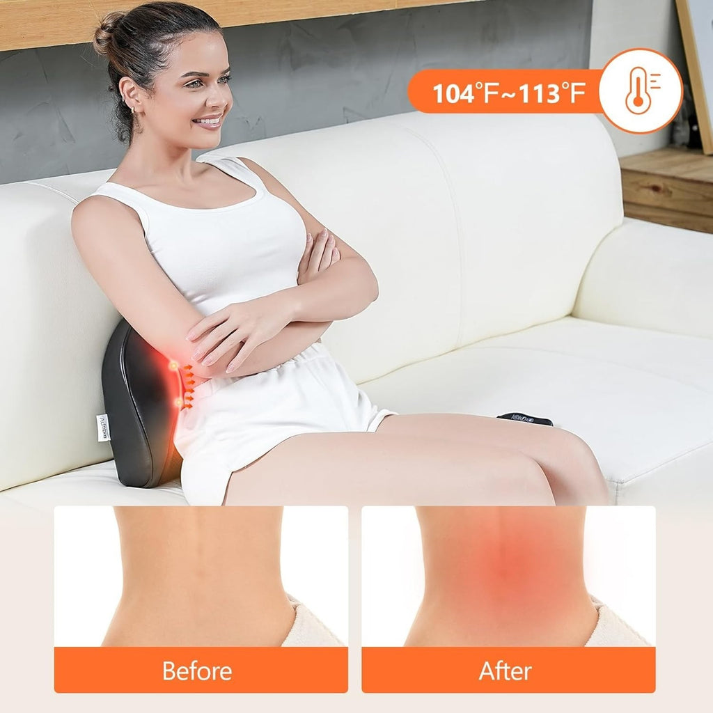 Shiatsu Back & Neck Massager 4D Kneading Deep Tissue Massage Pillow w/ Heat NEW
