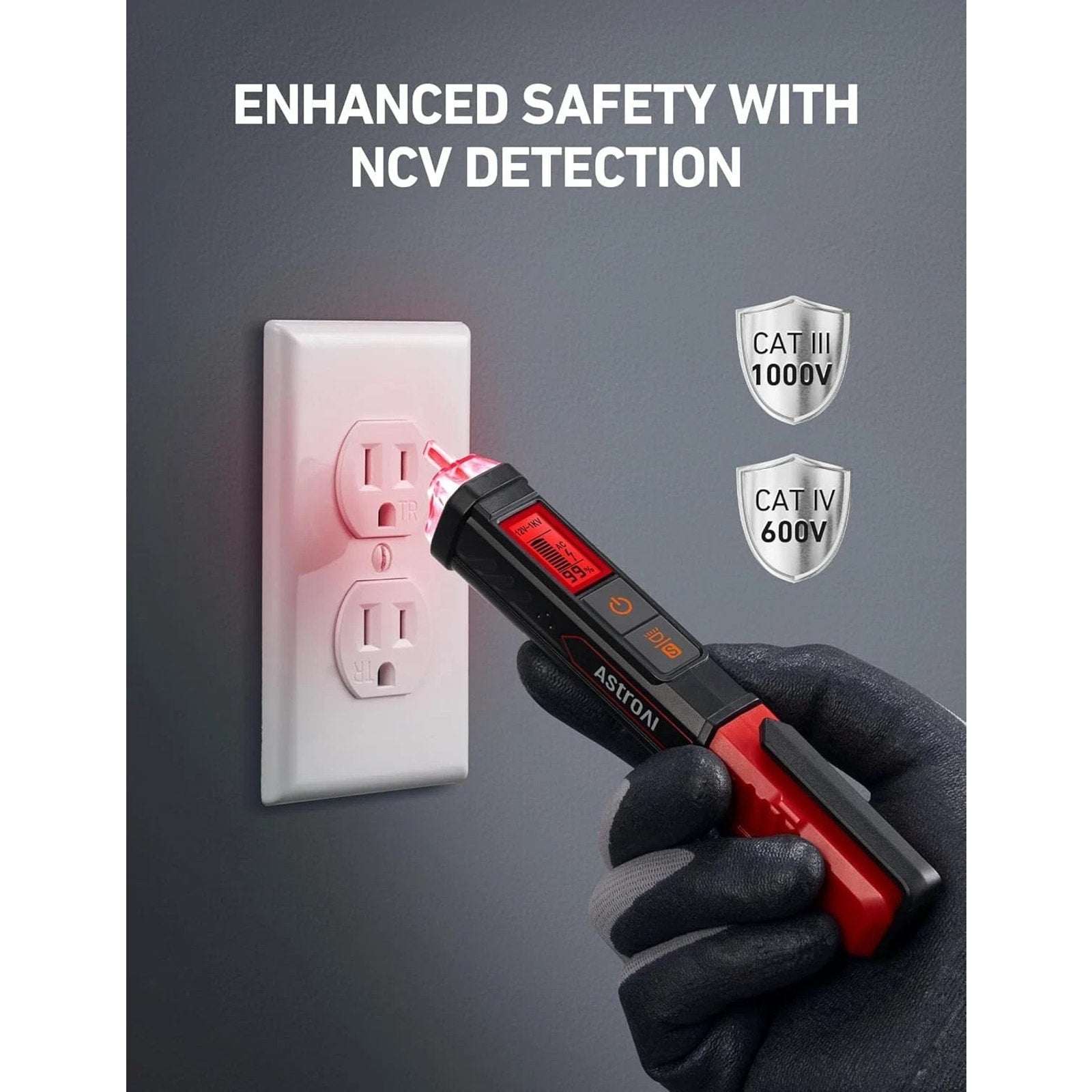 AstroAI Voltage Tester with Flashlight & Screwdriver Non-Contact Dual Range NEW