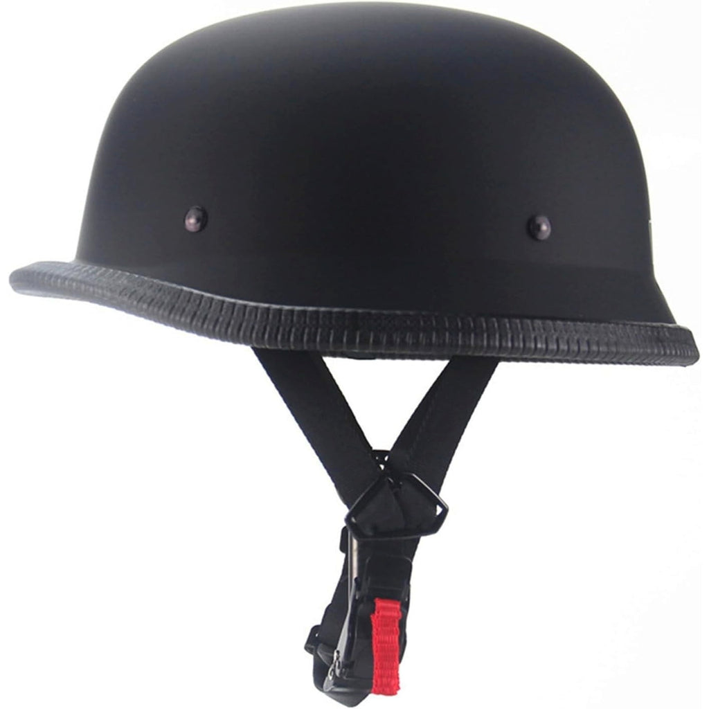 German Style Motorcycle Half Helmet Open Face Retro XL Matte Black DOT Approved