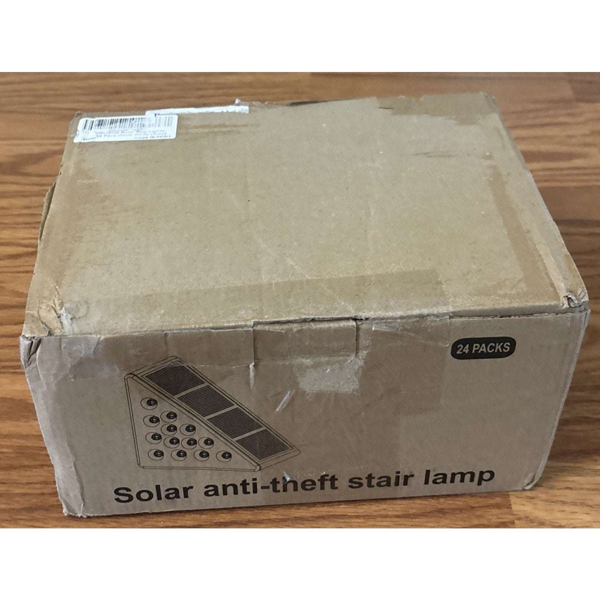 24PK Solar Step Lights Warm White Waterproof LED Stair Deck Walkway Light Set