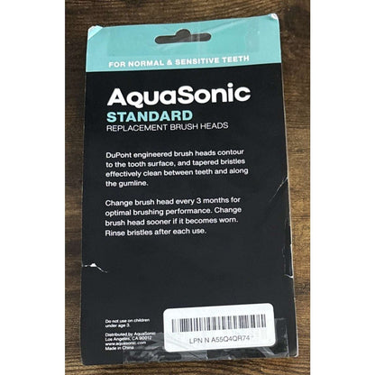 AquaSonic Replacement Brush Heads Normal & Sensitive Teeth 8 Pack Black Series+