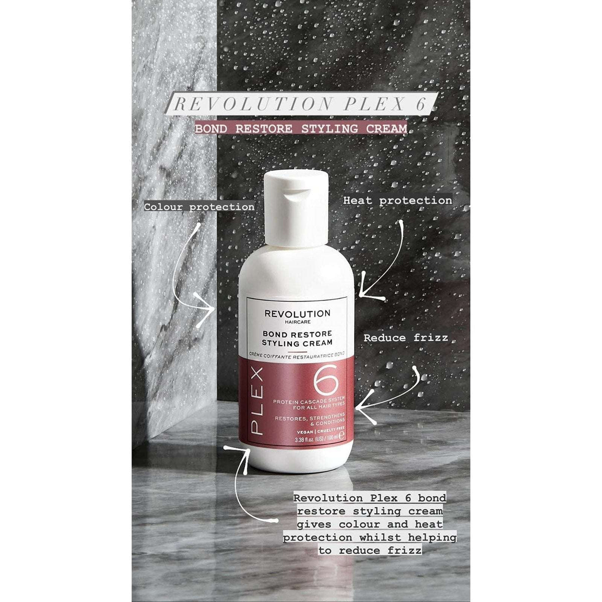 Revolution Haircare Plex 6 Bond Restore Styling Cream Heat Protector Anti Frizz