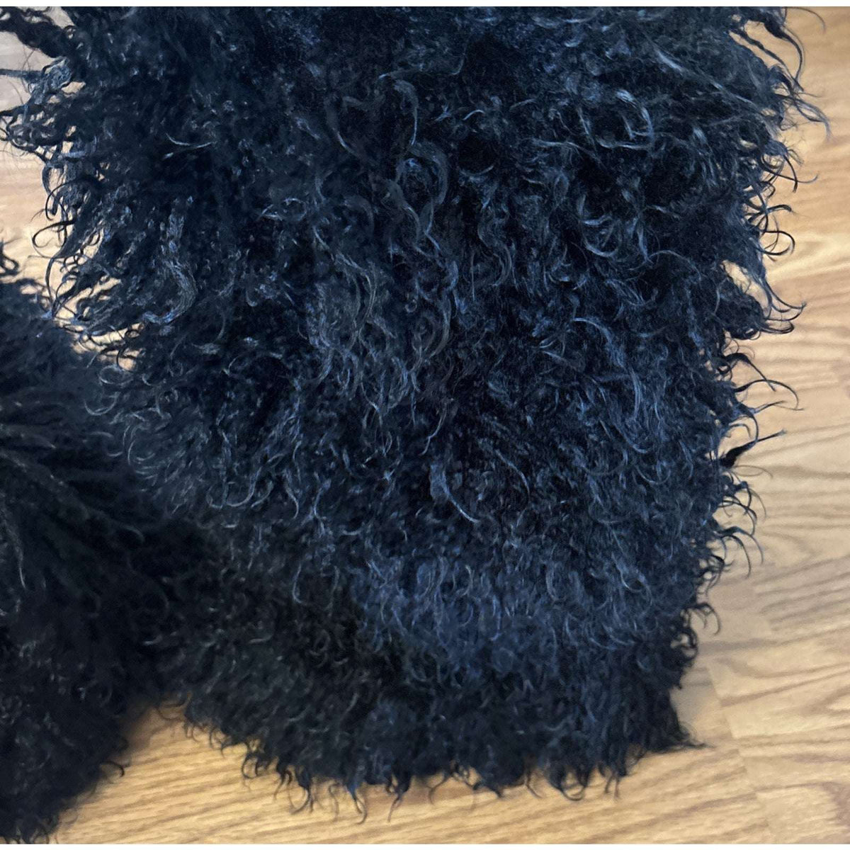 Y2K Rave Shaggy Mongolian Faux Fur Knee High Black Furry Moon Boots Sz 13 Womens