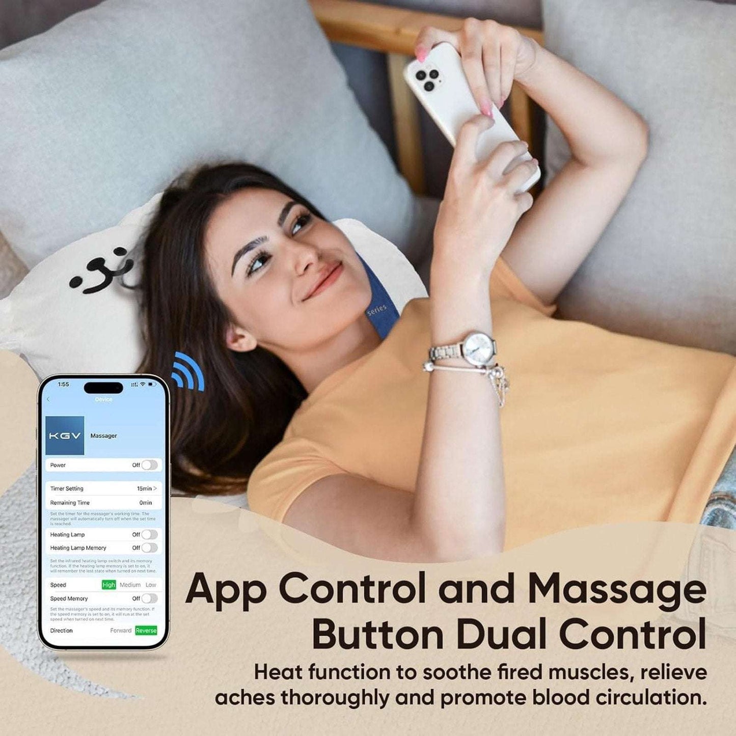 SOFT PUPPY BUDDY Heated 3-Speed Massager Timer, Rechargeable, Remote App Control