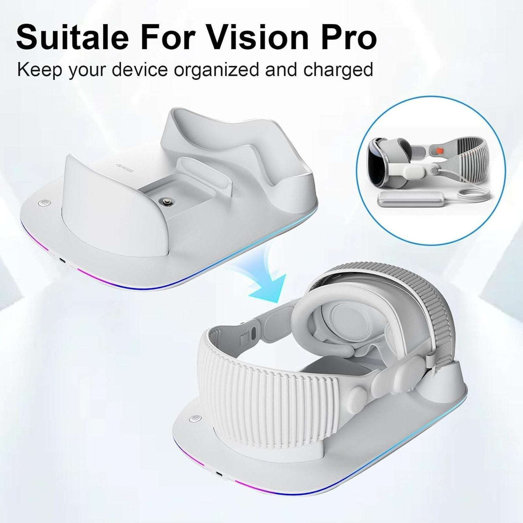 for Apple Vision Pro Magnetic Charging Dock Stand w/ AR Technology & RGB Light
