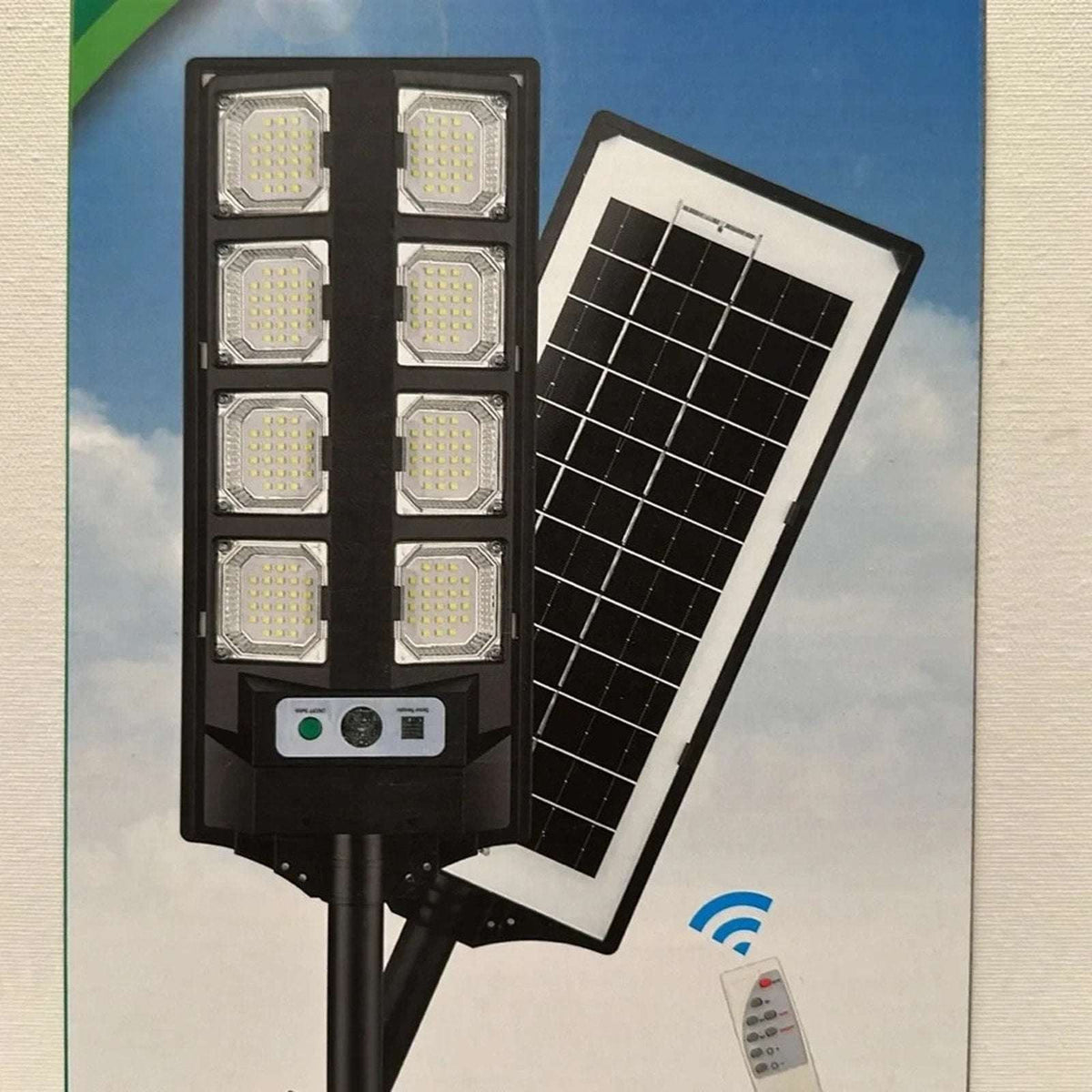 Outdoor Solar LED Street Flood Light Dusk To Dawn Remote Controlled & Waterproof