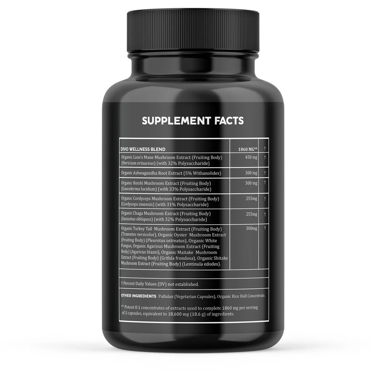 Advanced Mushroom Complex Capsules - 10X Lions Mane Supplement 90ct EXP: 06/2027