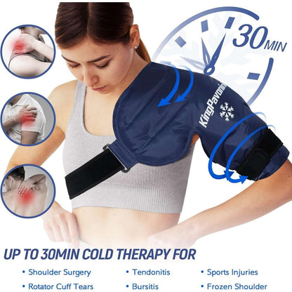 Adjustable Shoulder Gel Ice Pack Cold Therapy Wrap Pain Relief Injuries Reusable