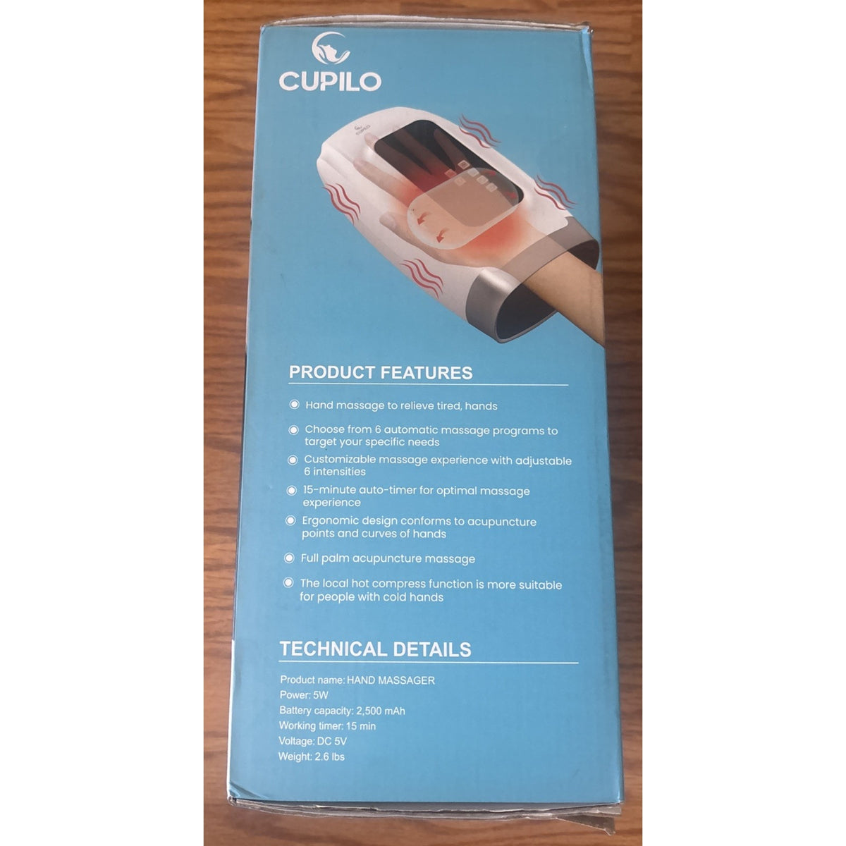 Hand Massager w/ Heat & Compression 6 Level Compression 6 Mode w/ Pressure Point