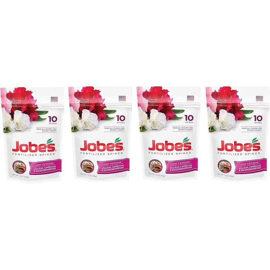 Jobe's Azalea, Camellia & Rhododendron Fertilizer Spikes, 10 Spikes, 4 Pack