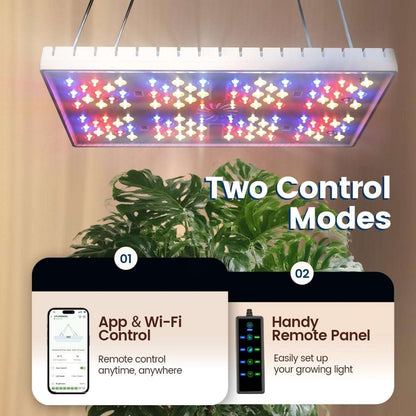 Full Spectrum Indoor Plant Grow Light Smart APP Control Expansive 2x2ft Coverage