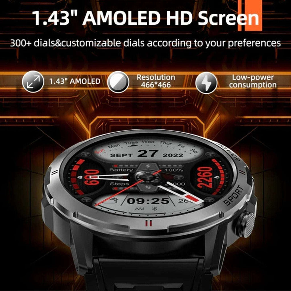 Weofly Explorer Navy 1.43" AMOLED Display Bluetooth Call Waterproof Sport Watch