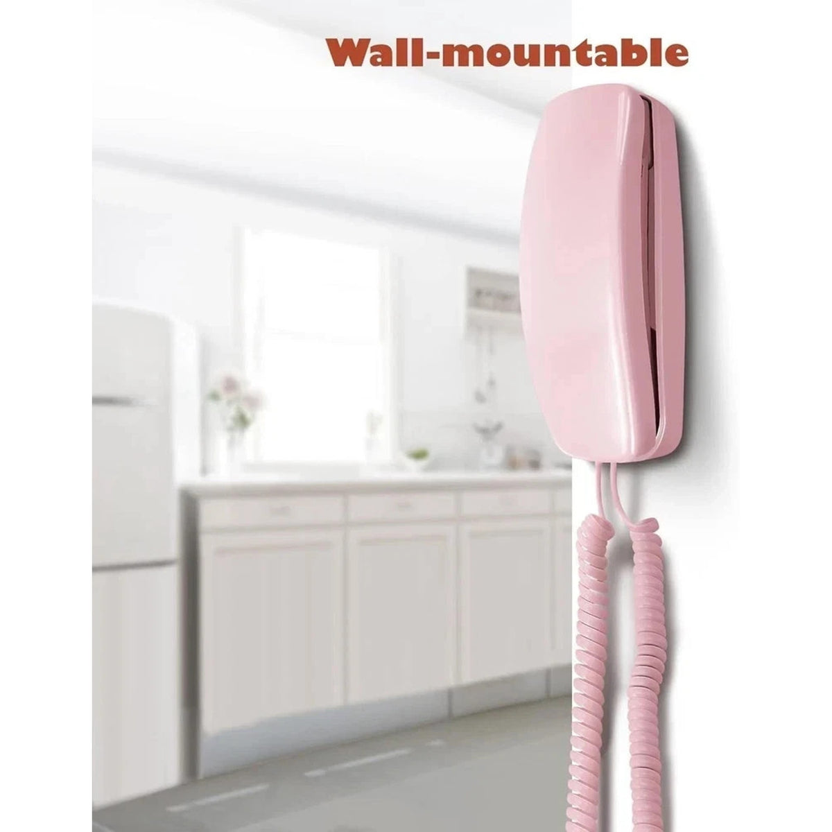 AT&T TRIMLINE 210 Retro Corded Home Phone, No AC Power Required, Pink