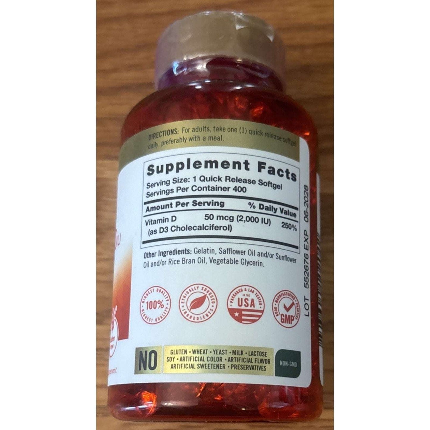 2 Pack Carlyle Vitamin D3 2000 IU Softgels (400ea/800total) Non-GMO Gluten Free