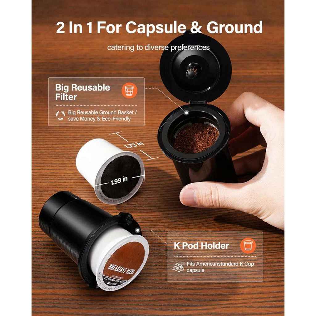 SHARDOR Single Serve Coffee Maker, Hot & Iced Coffee Machine K Cup, Pod & Ground