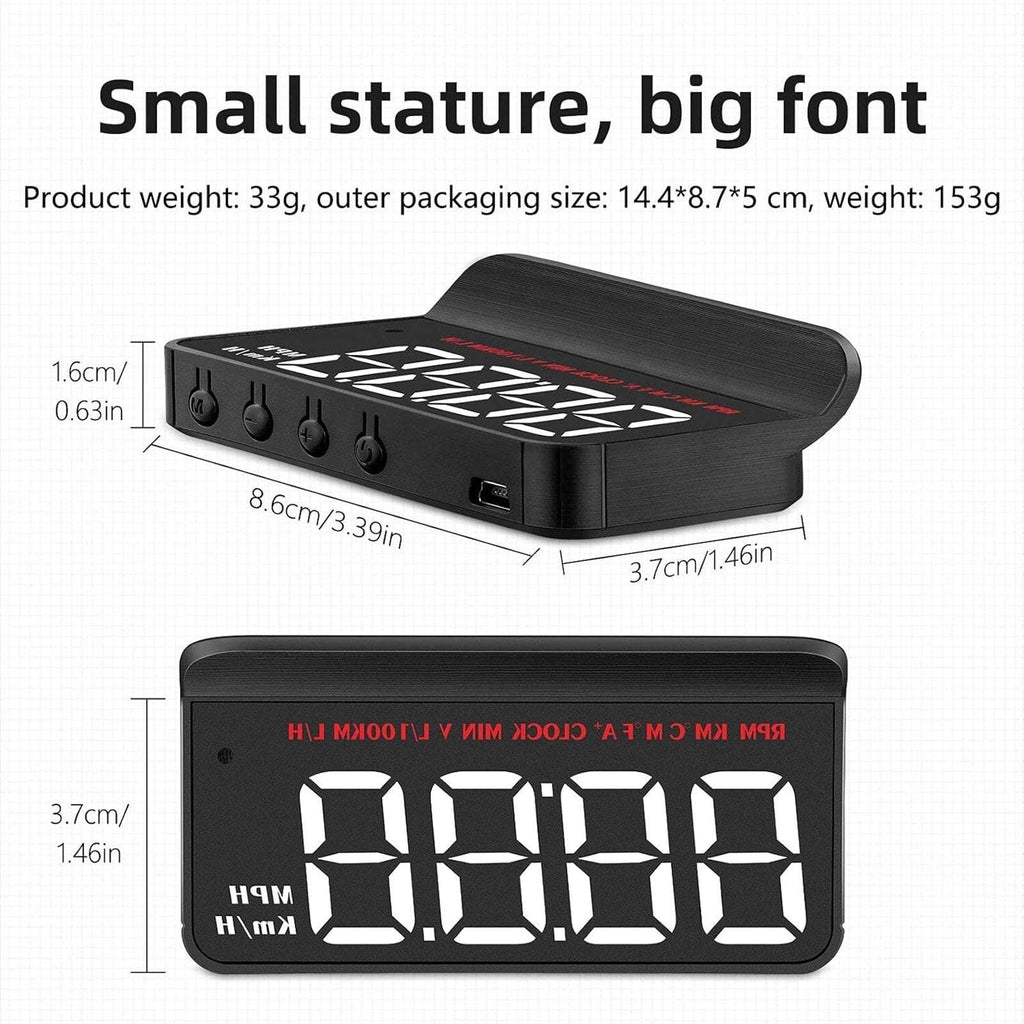 M5 Head Up Display OBD2 Overspeed Warning Windshield Projector Speed RPM Mileage