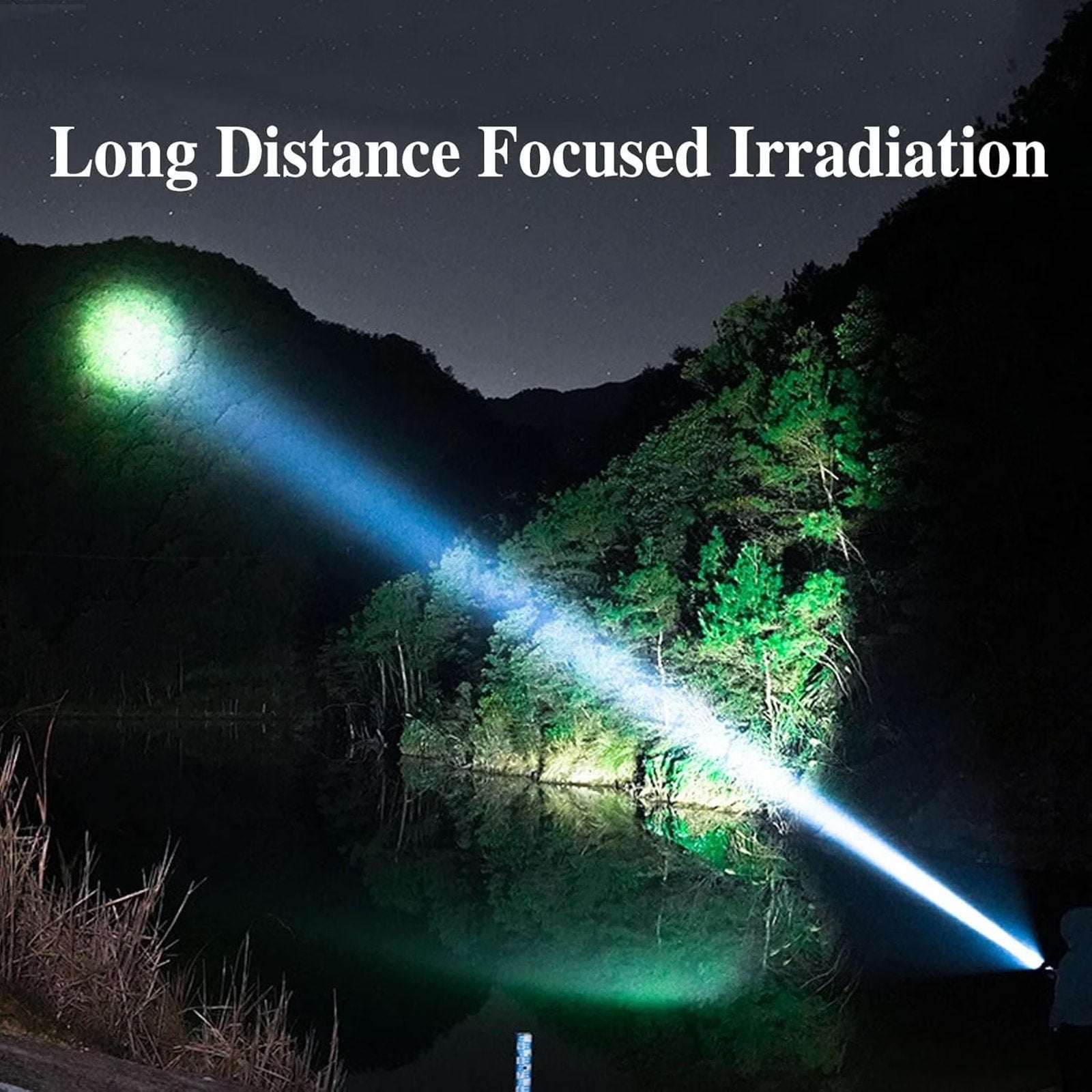 USB Rechargeable LED Tactical Flashlight Bright 2200 Lumens with Zoom, LCD Displ