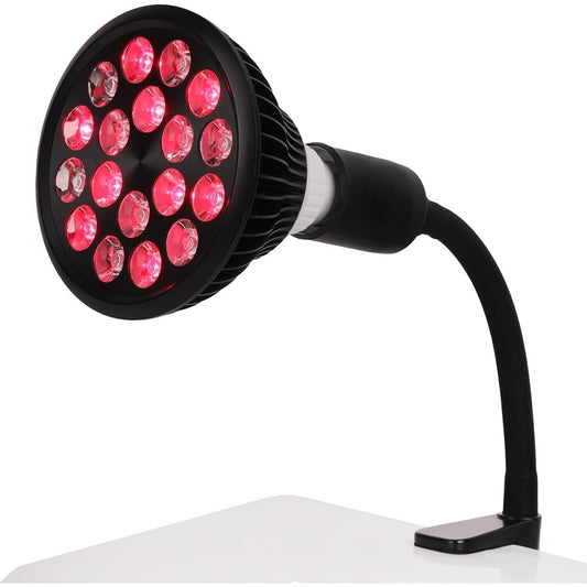 Infrared Red Light Therapy Lamp Kit 54W 18 LED w/ Clamp, Deep Red 660nm / 850nm