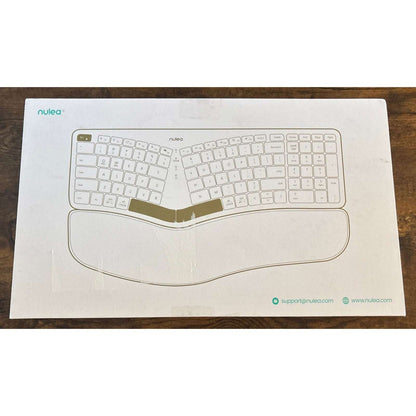 Nulea RT05B Wireless Ergonomic Split Keyboard w/ Cushioned Wrist Support - White