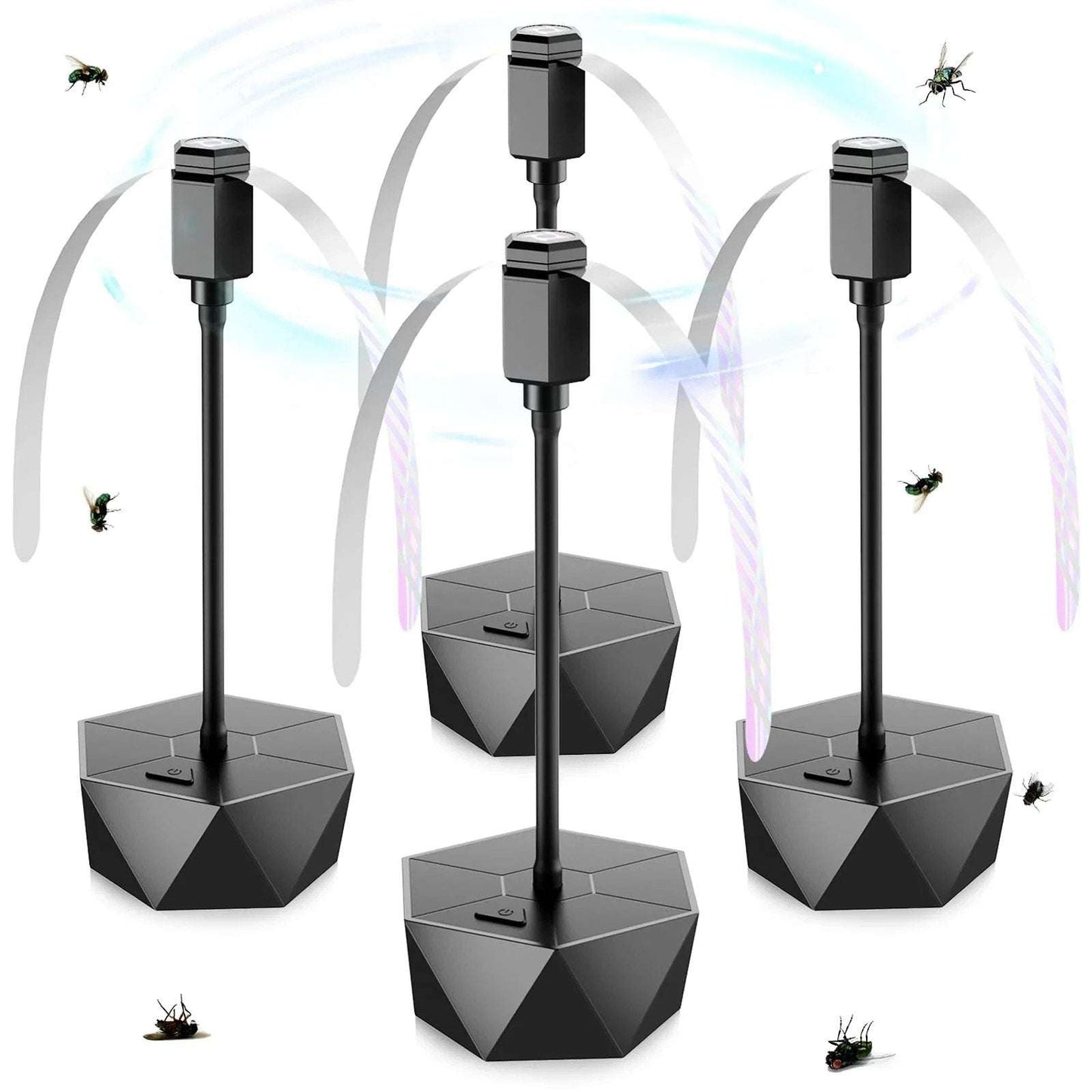 4x Portable Bug Insect Fly Repellent Fan Battery Powered Tabletop/Hanging Bendab