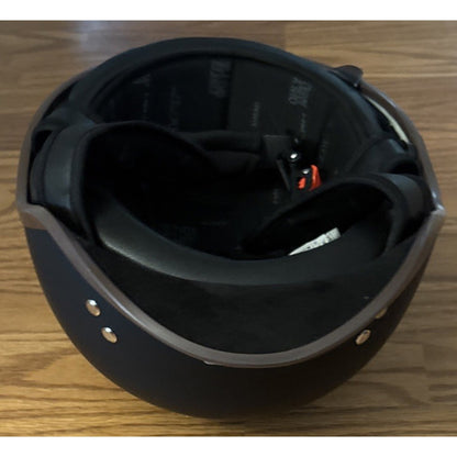 DOT Approved Retro Baseball Cap Motorcycle Vtg German Style Half Face Skull Cap