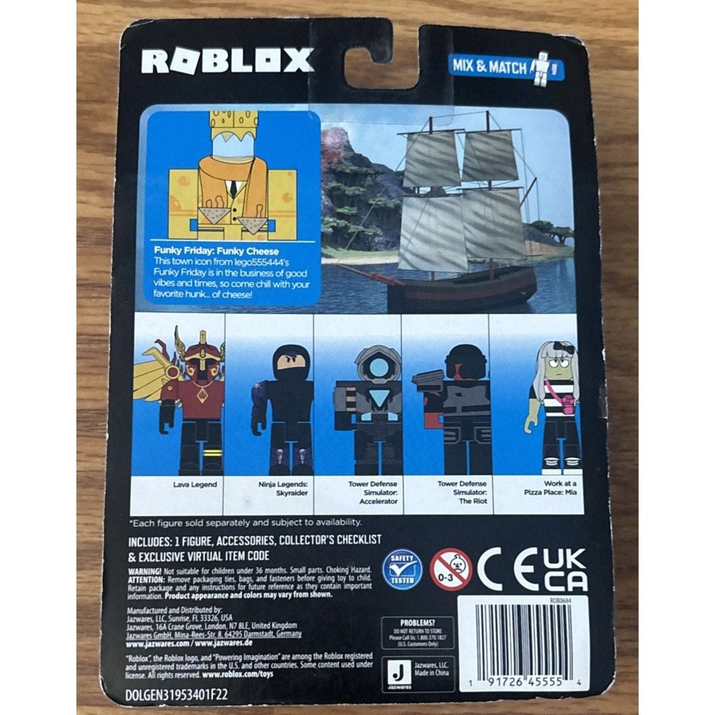 Jazwares Roblox Funky Friday Funky Cheese Action Figure & Exclusive Virtual Code