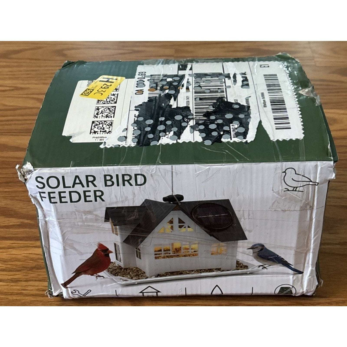 Solar Bird Feeder House Waterproof Hanging All Metal Wild Bird Outdoor Feeder