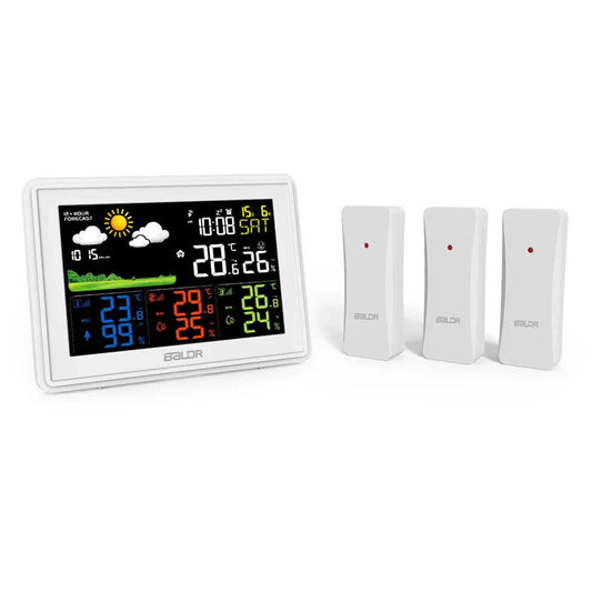 BALDR Weather Station Wireless In/Outdoor Temperature & Humidity 3 Remote Sensor