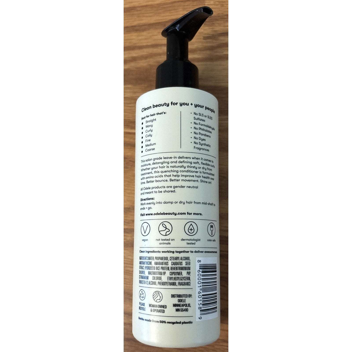 Odele Leave-In Conditioner, Deep Moisture & Frizz Control, All Hair Types, 8 oz