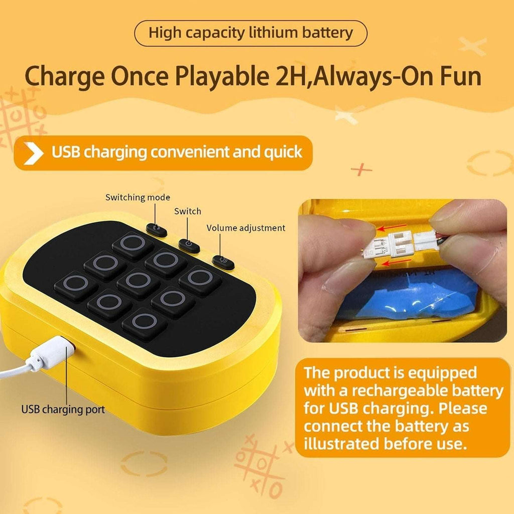 Electronic Tic-Tac-Toe 5-in-1 Games Rechargeable Handheld Console Ages 6-12