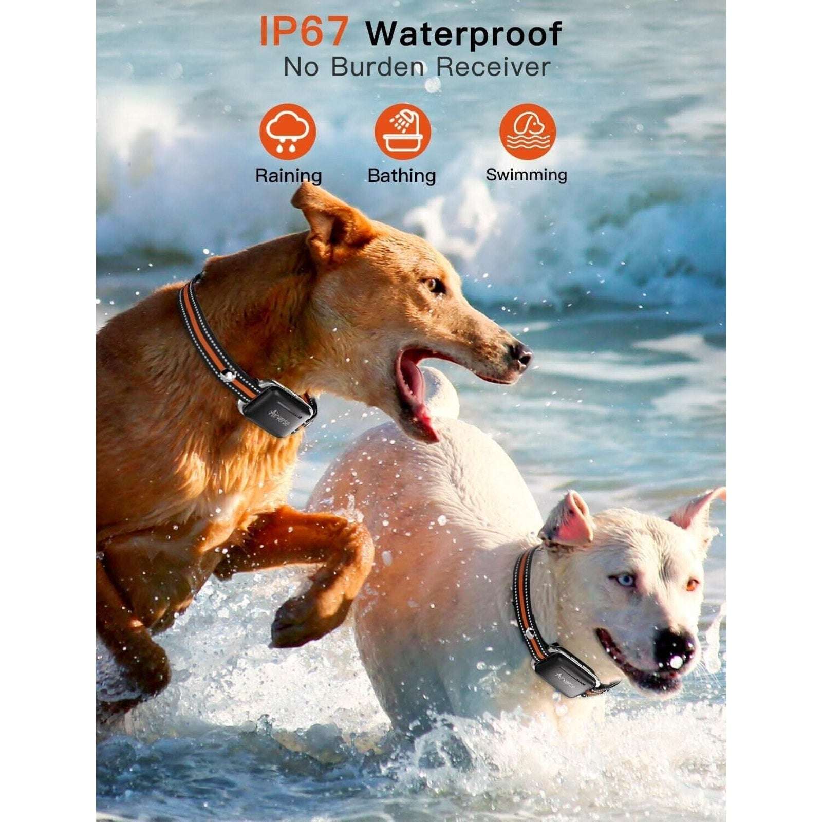 Airverse 2 Dog 1600FT Waterproof Dog Training Collar w Remote 3 Modes & Voice