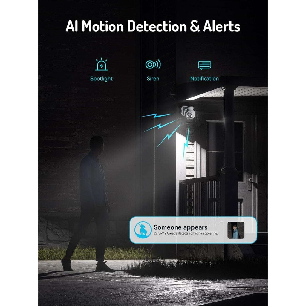 blurams 2K Solar Outdoor Wireless Camera 360° PTZ Security Cam Auto Track Color