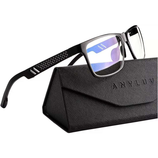 ANYLUV Blue Light Blocking Glasses Men Computer Gaming Glasses Rectangle Metal