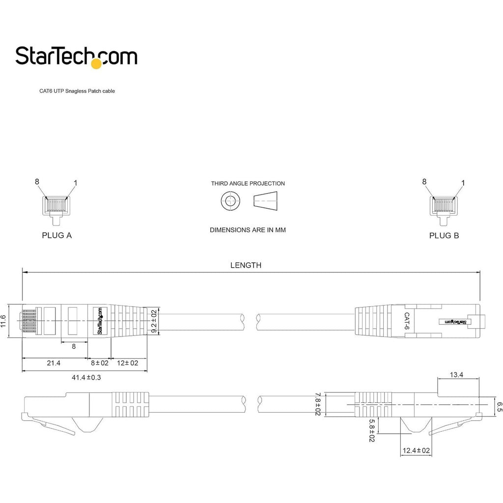 4 Pack StarTech Cat6 Ethernet Network Patch Cable 14ft RJ45 Snagless N6PATCH14PL