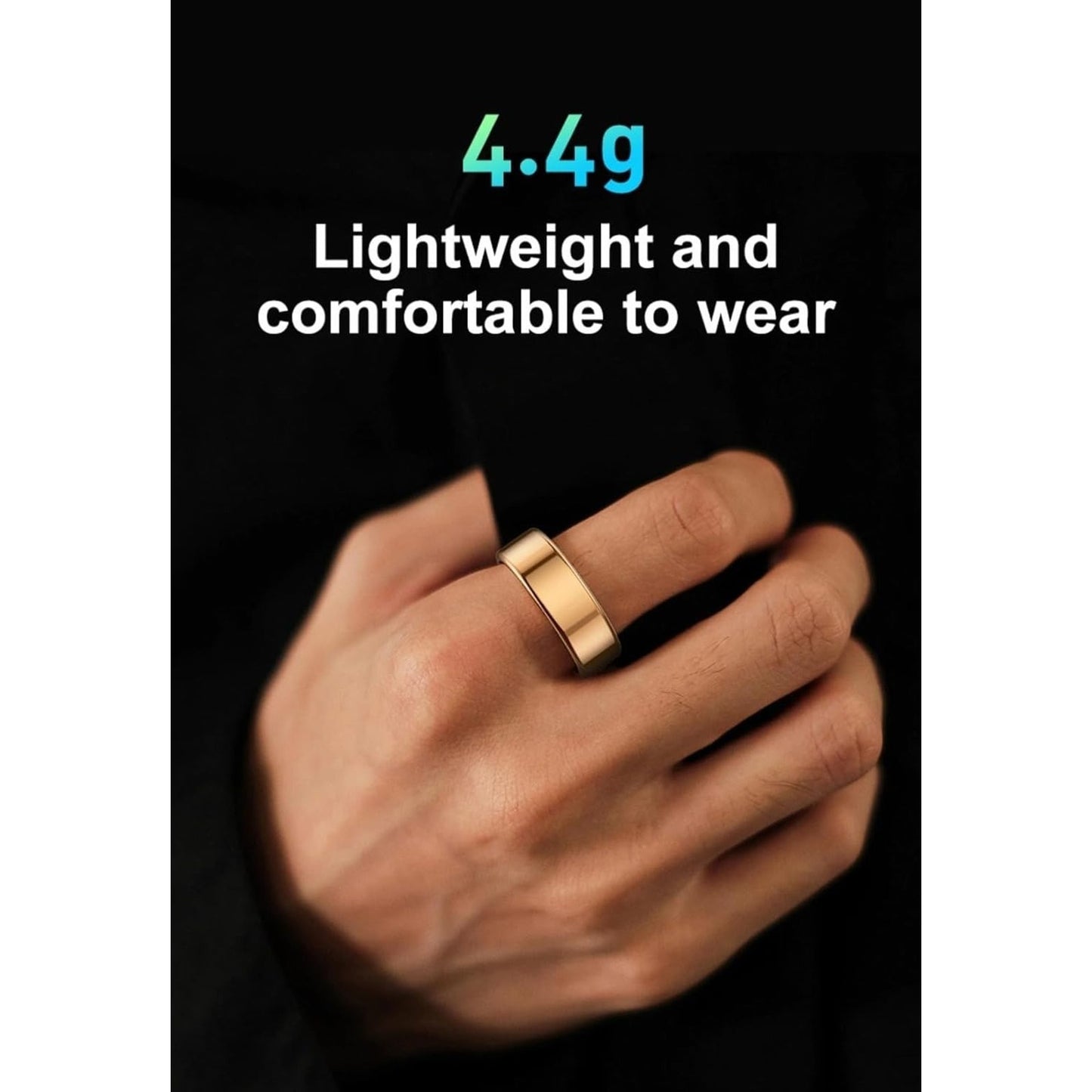 Smart Ring 3 w/ Charging Case Health Sleep Tracker w APP Waterproof Size 10 GOLD