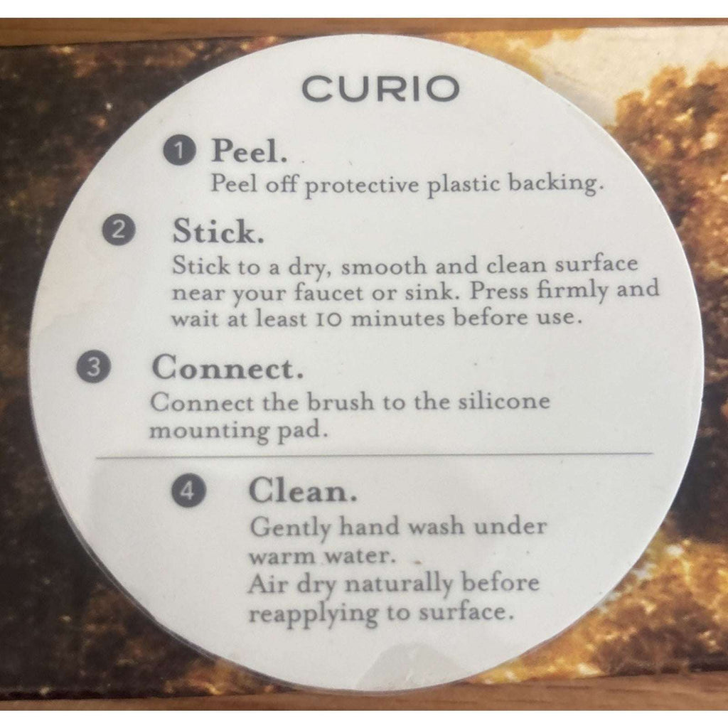 Curio Home Goods Ionic Palm Brush Set Magnetized Stands Upright Stainless Steel