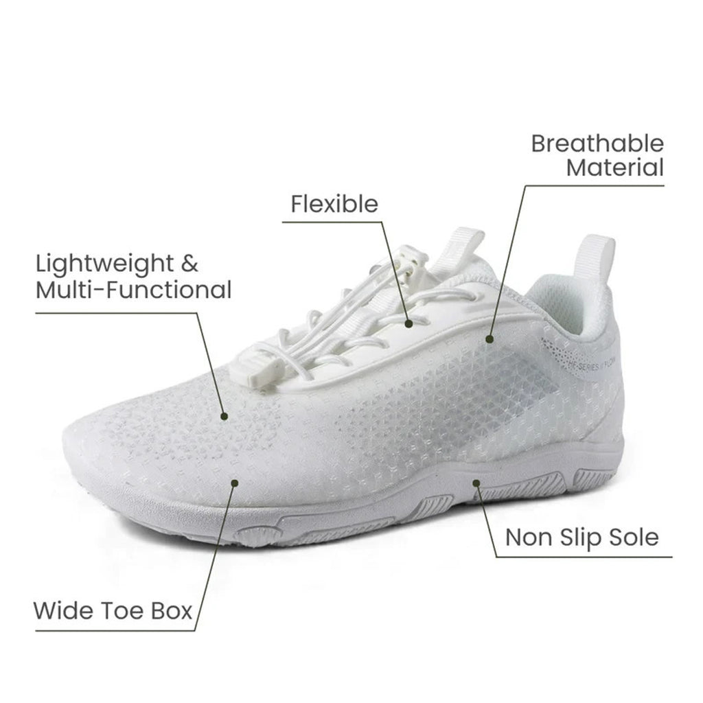 Hike Footwear HF Flow Barefoot Shoes For Foot, Knee & Back White/Gray 7 US