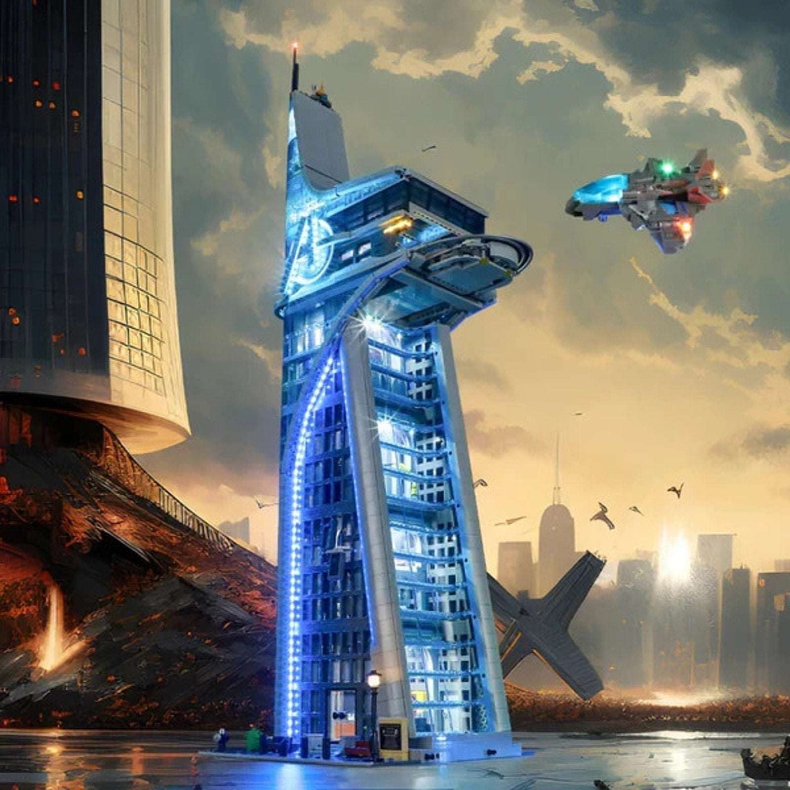 LED Light Kit for Lego MARVEL 76269 Avengers Tower Battle Lighting Set