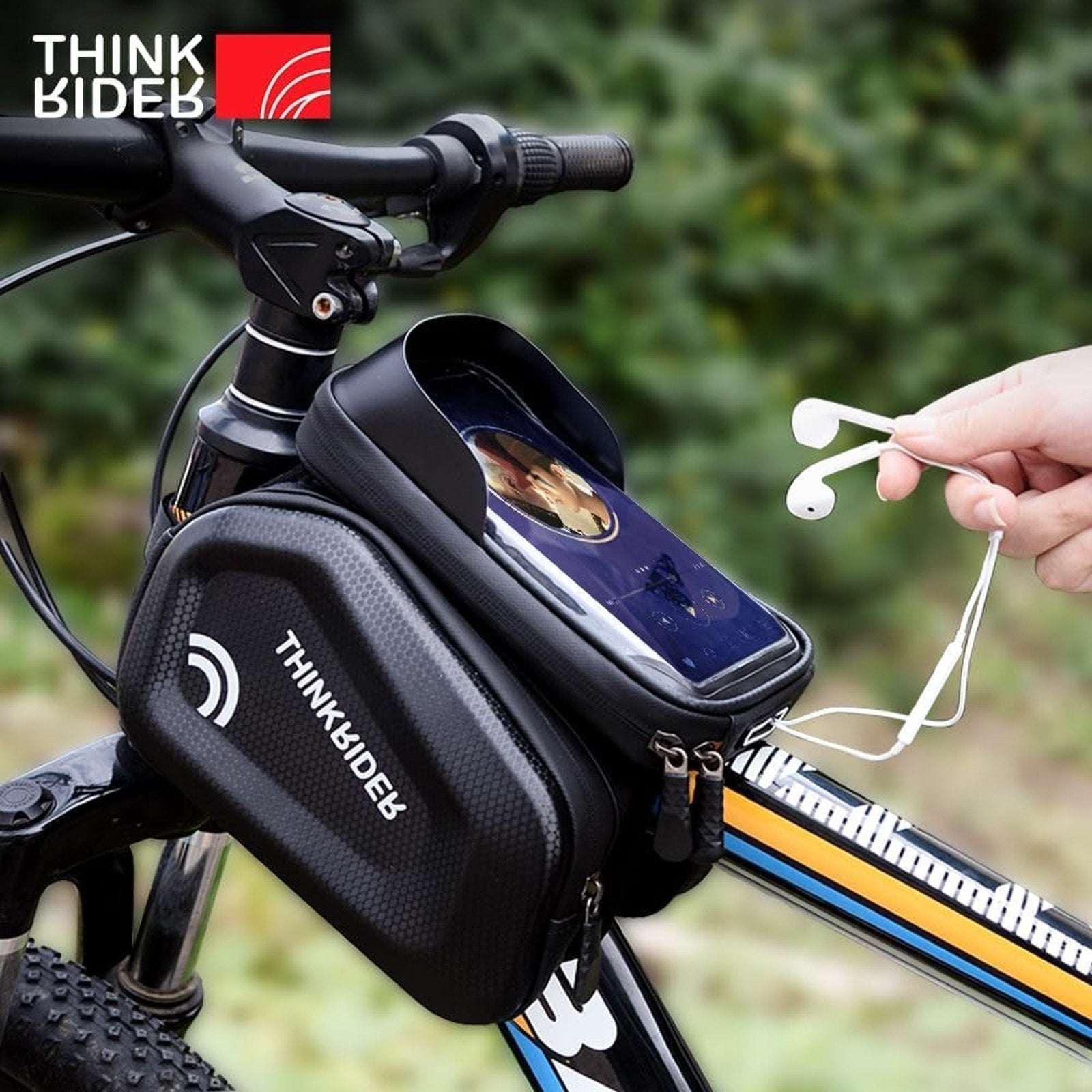 ThinkRider 3Pocket Top Tube Frame Mount Bike Bag Waterproof Cycling Phone Holder
