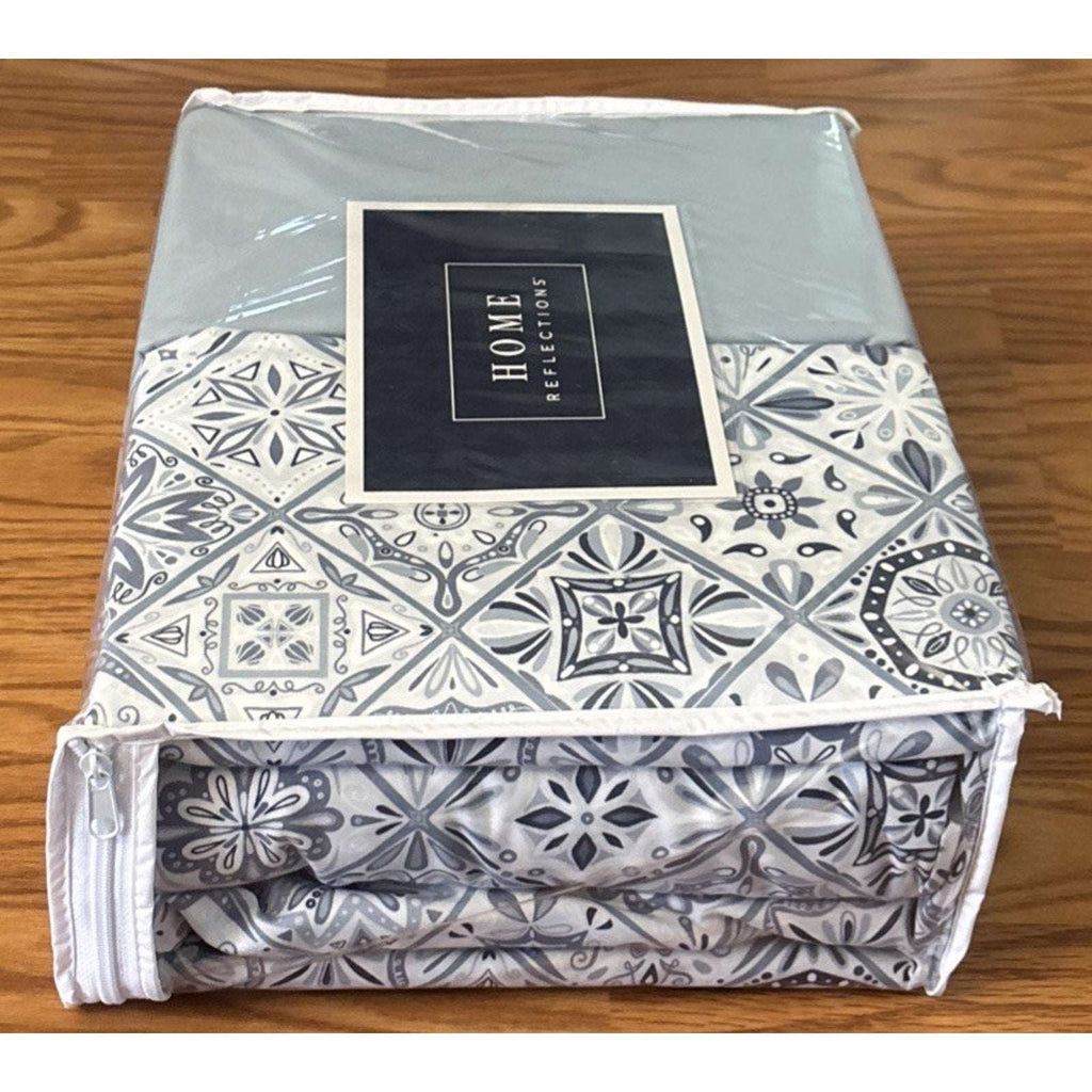 2 Complete Home Reflections Double Brushed Queen Sheet Sets +Extra Cases - Blue