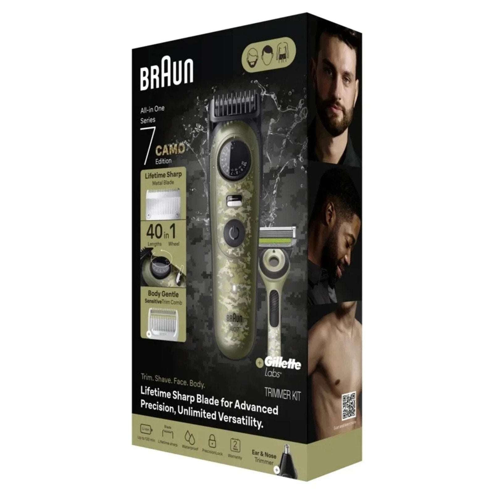 Braun AIO7550 All-in One Series 7 Waterproof Trimmer Kit Camo Edition - NEW OB