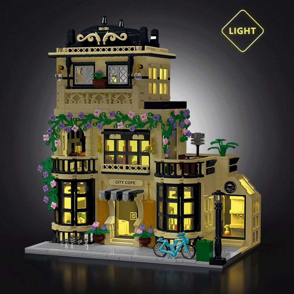 20113 City Café Building Blocks Set with Lights, 3 Levels XMORK 1443PC City Cafe