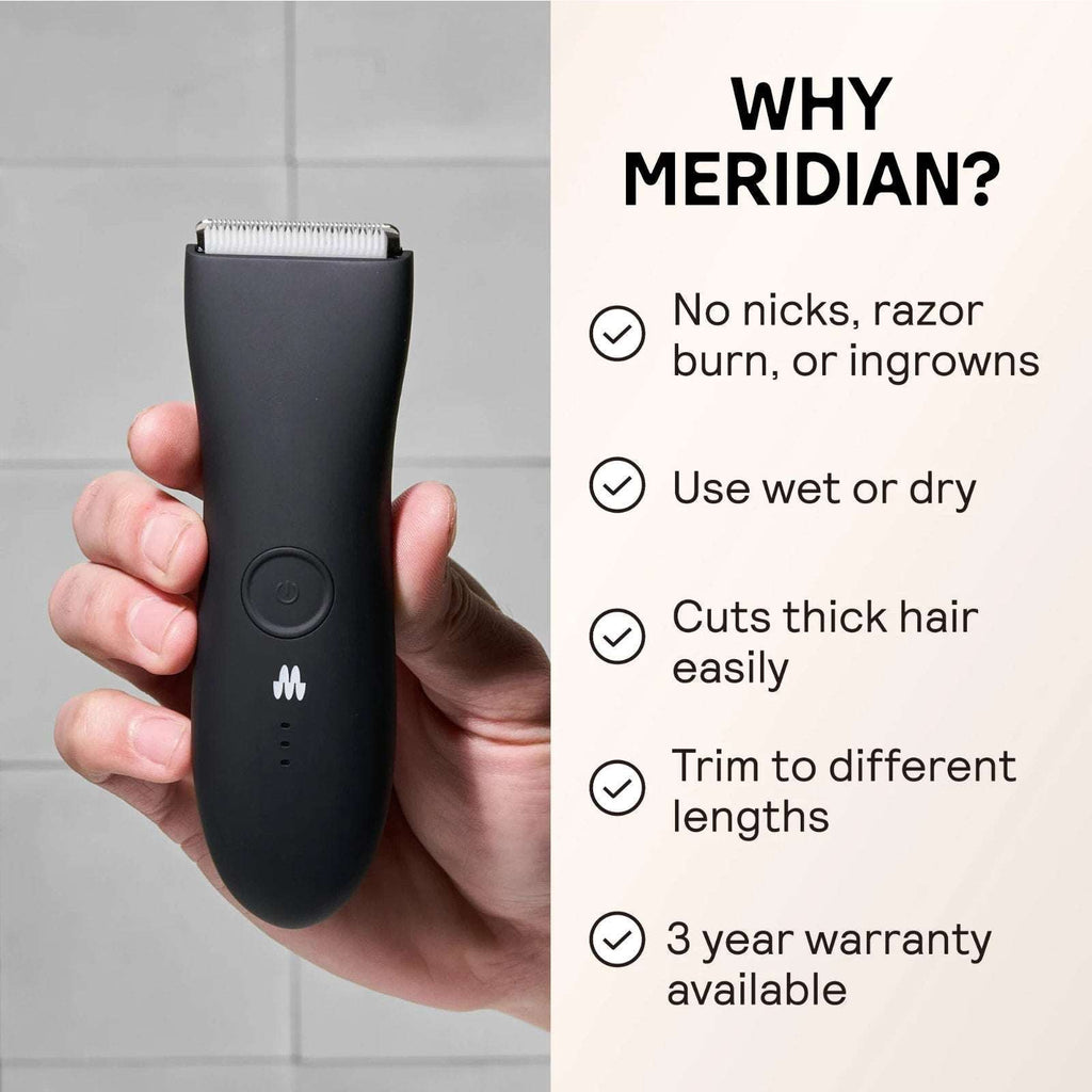 Meridian The Trimmer Whole Body Hair Trimmer Waterproof & Rechargeable in ONYX